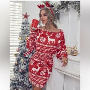 Christmas Print Dress
